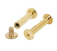 INCREWAY - Set di 30 viti Chicago per rilegatura, 5 mm x 25 mm, placcate ottone, color ottone