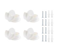 INCREWAY Set di 4 prese in plastica per armadio, colore bianco, con viti, supporti terminali per bagno, guardaroba, negozio di abbigliamento