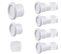 INCREWAY Set di 4 tappi terminali per aste, tappi per aste di tensione, antiscivolo, impermeabili, in gomma, adatti per aste telescopiche da 28-32 mm, colore: bianco