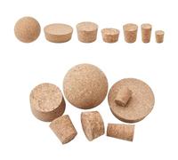 INCREWAY Set di 40 Tappi Conici per Bottiglie di Vino di Dimensioni Miste, Sfera di Sughero, in Legno Morbido Naturale per Barattoli