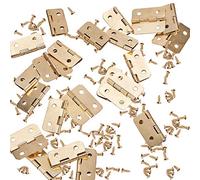 INCREWAY - Set di 50 mini cerniere con viti abbinate per portagioie e armadietti in legno (tonalità ottone)