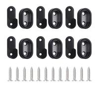 INCREWAY Set di 6 supporti ovali per asta per armadio, 16 mm, montaggio a parete, per aste da armadio, in lega di zinco, per appendere vestiti (nero)