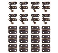 INCREWAY - Set di 60 mini cerniere e 30 set di ganci per gancio a destra, con viti di montaggio, tonalità bronzo