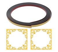 INCREWAY Set di adesivi decorativi in acrilico dorato, applicazioni ad angolo, 5 m di striscia di cucitura e 8 angoli decorativi per parete, specchio, tavolo, armadio e arredamento