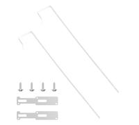 INCREWAY Set di ganci per specchietti da appendere sopra la porta, 2 ganci regolabili in altezza, con rivestimento protettivo per specchi, set di staffe per specchi, bianco