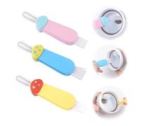 INCREWAY Set di spazzole 3 in 1 per la pulizia del coperchio della tazza, in plastica, multifunzione, per la pulizia delle fessure della cucina, per la casa e la cucina (6 pezzi)