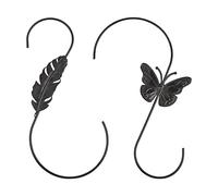 INCREWAY Staffe da appendere per esterni, ganci a S extra large neri pesanti, ganci lunghi a S per appendere piante, mangiatoia per uccelli, 30,5 cm, confezione da 2