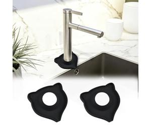 INCREWAY Tappetino paraspruzzi in silicone a forma di gatto nero, 2 pezzi, vassoio decorativo per lavello per cucina, bagno, piano di lavoro, scarico dell'acqua e organizer per asciugare il rubinetto