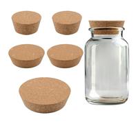 INCREWAY Tappi in sughero grandi, 5 pezzi, dimensioni assortite, 6-12 cm, sughero naturale misto per bottiglie, barattoli, decanter, vinificazione, guarnizione ermetica versatile per oli essenziali e