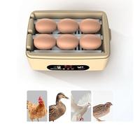 Incubatrice automatica a 6 uova per la schiusa del pollame con controllo automatico della temperatura di ribaltamento per l'esplorazione sperimentale delle uova di gallina e di cane (Yellow)