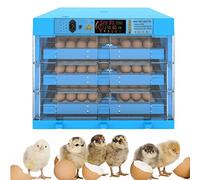 Incubatrice digitale per uova, completamente automatica, per 128/192/256 uova, doppia potenza intelligente con rotazione automatica delle uova e visualizzazione della temperatura per pollo e anatra