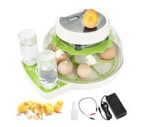 Incubatrice per 8 uova con rotazione automatica, incubatrice per incubare uova con indicatore di umidità, controllo della temperatura e riempimento automatico dell'acqua per polli, anatre, quaglie