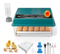 Incubatrice per Uova Automatica, Incubatrice per Uova Automatica 32 Uova con Rotazione Automatica delle Uova e Aggiunta di Acqua, Doppia Alimentazione, Controllo della Temperatura, Spia per Uova