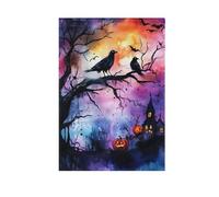 Incubo Halloween Albero Corvi Zucche Fantasmi bandiere esterne decorativo Ringraziamento banner per la decorazione esterna 28x40 double sided