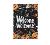 Incubo Halloween Zucche Arancione Ragno Grimace bandiere all'aperto a doppia faccia bandiere esterne e banner per la decorazione del cortile 28x40 double sided