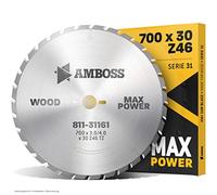 Incudine - Lama per sega circolare HM, resistente ai chiodi, diametro 700 mm x 4,0 mm x 30 mm, per uso estremo in cantieri, denti trapezoidali (46 denti), fori combinati