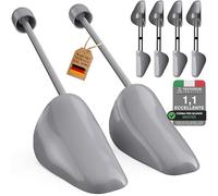 Incutex set da 4 paia di forme scarpe, taglia variabile 38-44, tendiscarpe in plastica, grigio