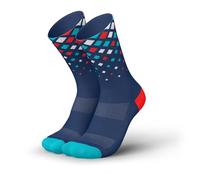INCYLENCE Calzini da corsa per uomo e donna con leggera compressione, 1 paio, Crystals Navy Cyan Inferno, 39-42