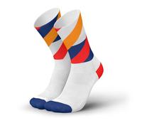 INCYLENCE Calzini da corsa per uomo e donna con leggera compressione, 1 paio, Loops White Orange Inferno, 35-38