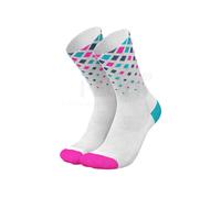 INCYLENCE Calzini da corsa per uomo e donna con leggera compressione, 1 paio, Crystals White Pink Cyan, 35-38