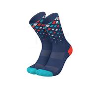 INCYLENCE Calzini da corsa per uomo e donna con leggera compressione, 1 paio, Crystals Navy Cyan Inferno, 43-46