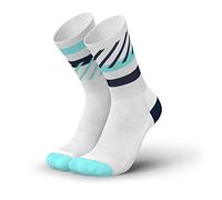 INCYLENCE RUNNING - Calzini lunghi da corsa con compressione mirata, per uomo e donna, 1 paio, bianco, blu, 43-46