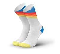 INCYLENCE RUNNING - Calzini lunghi da corsa con compressione mirata, per uomo e donna, 1 paio, blu, rosso, giallo, 39-42