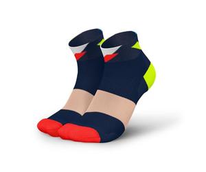 INCYLENCE ULTRALIGHT Calzini corti da corsa per uomo e donna con leggera compressione, 1 paio, Pantaloncini Strikes Navy Blue Inferno, 39-42