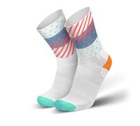 INCYLENCE Wildness - calzini running lunghi leggeri - funzionali e traspiranti - a compressione con protezione antivesciche - bianco/menta/rosso-fluo - 43-46