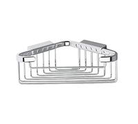 Inda A0449HCR Hotellerie Cestino Portaoggetti Doccia Angolare Alto, Ottone, Cromato, 17 x 17 x 7 cm
