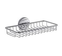 INDA - Accessori Bagno, Serie Colorella, Cestino Portaoggetti da Doccia Rettangolare in Ottone Cromato, Dimensioni 24 x 14 x 7 cm