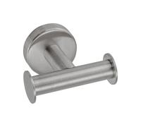 Inda A6020BNS STYL Appendiabiti Doppio a Parete, Acciaio Inox, Spazzolato, 8 x 8 x 5 cm