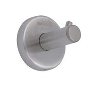 INDA | Appendiabiti a Gancio (5,3x5,5x5,3cm) | serie Gealuna, in Acciaio, Facile da Installare, Anticorrosione, con Kit di Montaggio, stile Moderno, Made in Italy, Colore Argento - Spazzolato