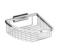 INDA AV131ECR Cestino Portaoggetti Angolare Sganciabile, Ottone, Cromato, 20 x 19 x 8 cm