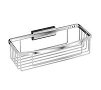 Inda AV151ECR Cestino Portaoggetti Doccia Rettangolare Sganciabile, Ottone, Cromato, 13 x 26 x 8 cm