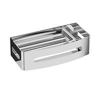 Inda AV151FAL Cestino Portaoggetti Doccia Rettangolare Sganciabile, Acciaio Inox, Lucido, 12 x 22 x 6 cm
