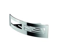 INDA | Cestino portaoggetti angolare (18,3x18,3x8,1cm) | in Plastica, Facile da Installare, stile Moderno, Made in Italy, Colore Argento - Cromato/Lucido