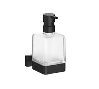 INDA - Dispenser Sapone a Parete Lea Nero Opaco/Vetro Satinato 250 ml