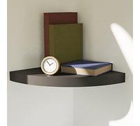 INDA-Exclusiv Mensola angolare in MDF da parete, libreria, 30 x 30 cm, colore: nero
