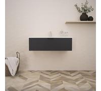 INDA | Mobile bagno L.100 con lavabo lucido/Nero opaco 1 cassetto - Topazio