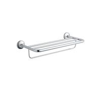 INDA - Porta Teli con Porta Asciugamani Hotellerie in Ottone Cromato L.57 cm