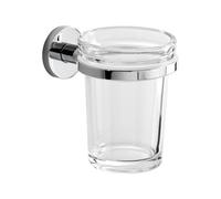 INDA - Portabicchiere a Parete One Cromo Lucido/Vetro Trasparente