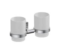 INDA - Portabicchiere Doppio a Parete Forum Quadra Cromo Lucido/Satinato