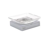 INDA - Portasapone da appoggio Divo Cromo Lucido/Trasparente