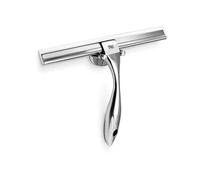 INDA - Accessori Bagno, Puliscivetri, Tergivetro da Parete o fissaggio su vetro in Acciaio Inox, Dimensioni 25 x 15,7 x 3,3 cm