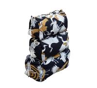 INDACORIFY Borsa da toilette con stampa di uccelli, borsa porta cosmetici trapuntata, regalo per damigella d'onore, set da 3 borse da toilette, pochette da viaggio per il trucco delle vacanze