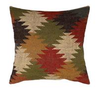 INDACORIFY Federa per cuscino Kilim in lana indiana, in juta, tessuta a mano, 18x18 pollici, decorativa, per esterni, cuscino, boho, divano, decorazione per la casa (Modella-6)