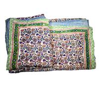 INDACORIFY Stampato Kantha Quilt Hand Block Coperta di cotone Bohemian Bedding Copriletto Dimensioni 90X108 pollici Trapunte Jaipuri e Razai