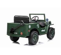 INDALCHESS Auto Elettrica Bambini Jeep Militare Verde 12V e 4 Motori, 1 Posto, Telecomando RC, Bambini da 1 a 5 anni