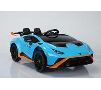 INDALCHESS Auto elettrica per bambini 12 V Lamborghini Huracan Drifter 8 KM/H, blu, RC 2,4 GHz, 1 posto, da 1 a 6 anni,